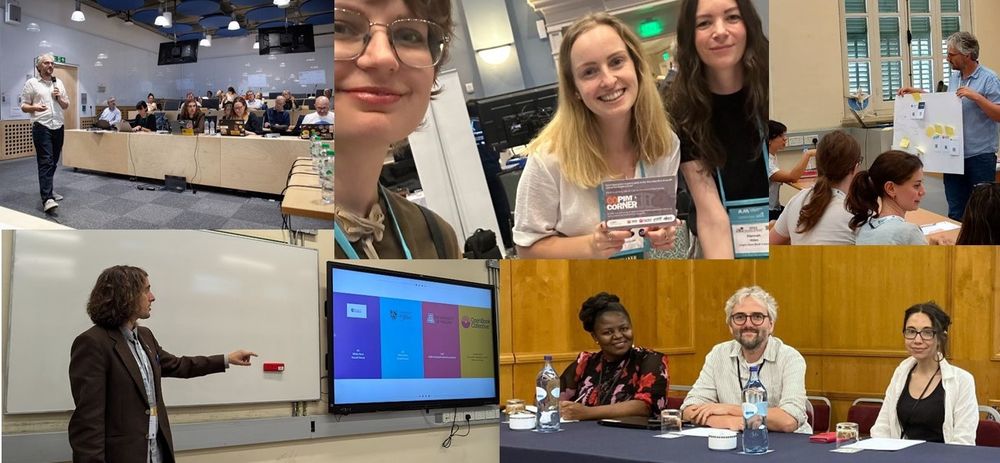 A collage showing the OBC team at events and conferences