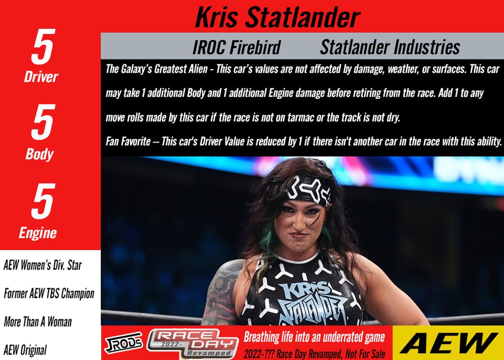 Kris Statlander for Race Day Revamped.