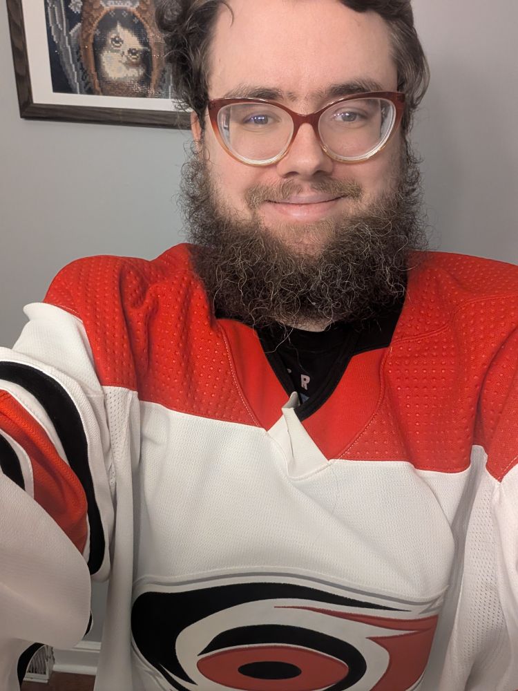 Me in my Hurricanes goalie cut.