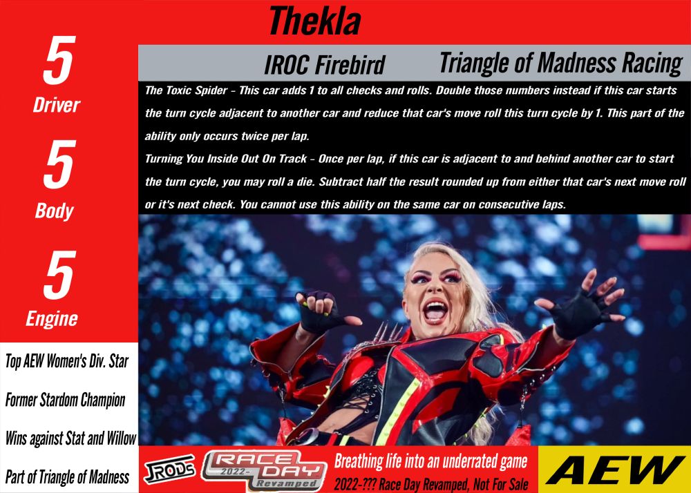 Thekla's Dashboard card for Race Day Revamped.