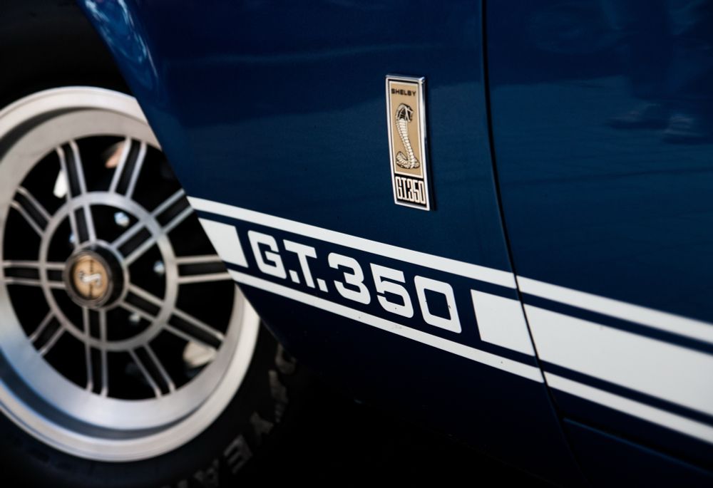 Shelby GT350 badge and wheel.