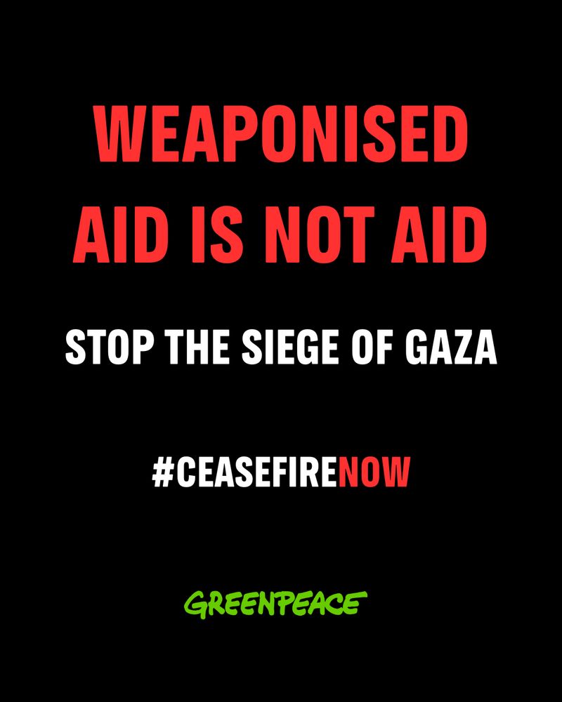 Weaponised aid is not aid 

Stop the siege of Gaza 