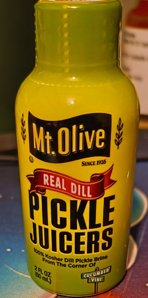 A pickle juice energy shot