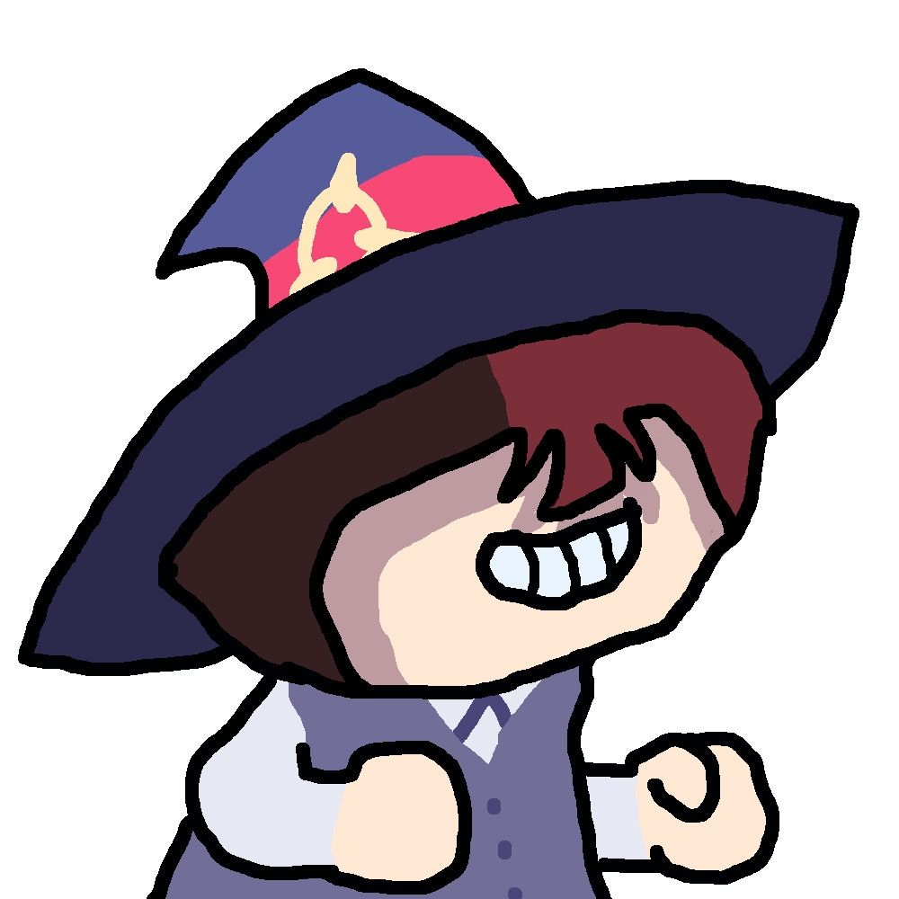 A digital drawing of Akko in the same style and pose as Katie Tightpussy's profile picture