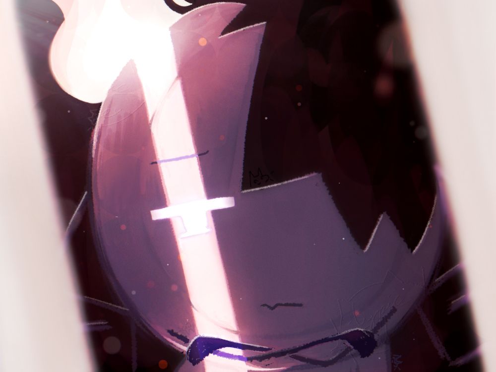 A broken ghost plate in a dark room while the light outside shines her. 