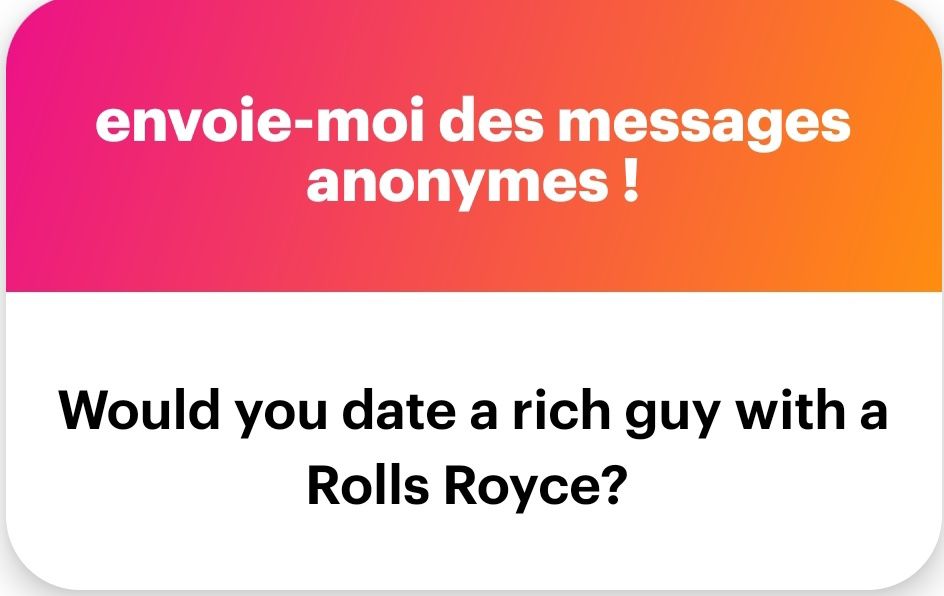 Would you date a rich guy with a rolls Royce?