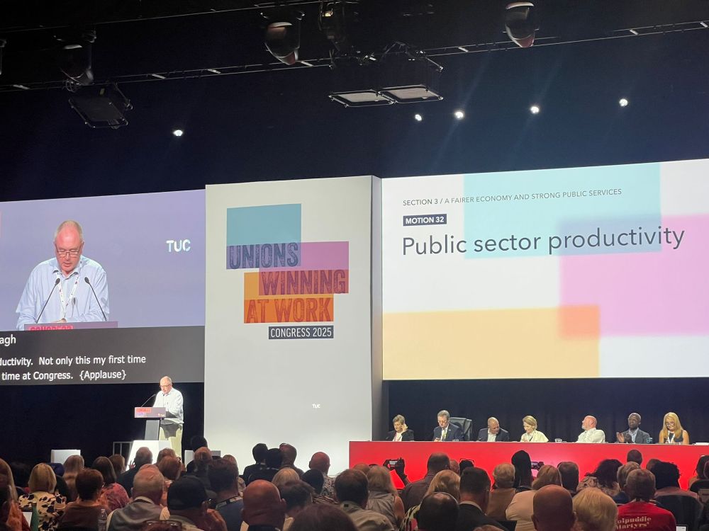 FDA Executive Committee member and Treasurer John McCullagh moves our Motion 32 on public sector productivity at TUC Congress 2025