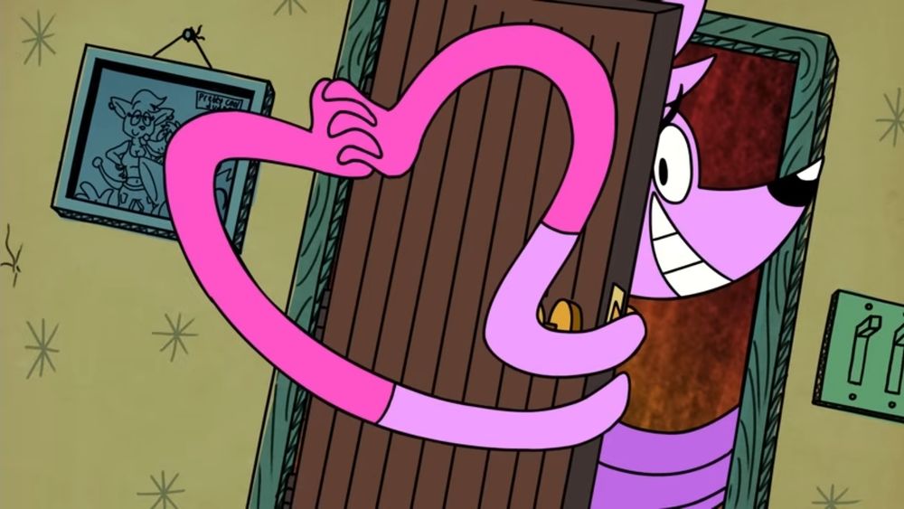 Lexie the SuperFox saying "I love you!" to her little brother as she leaves.