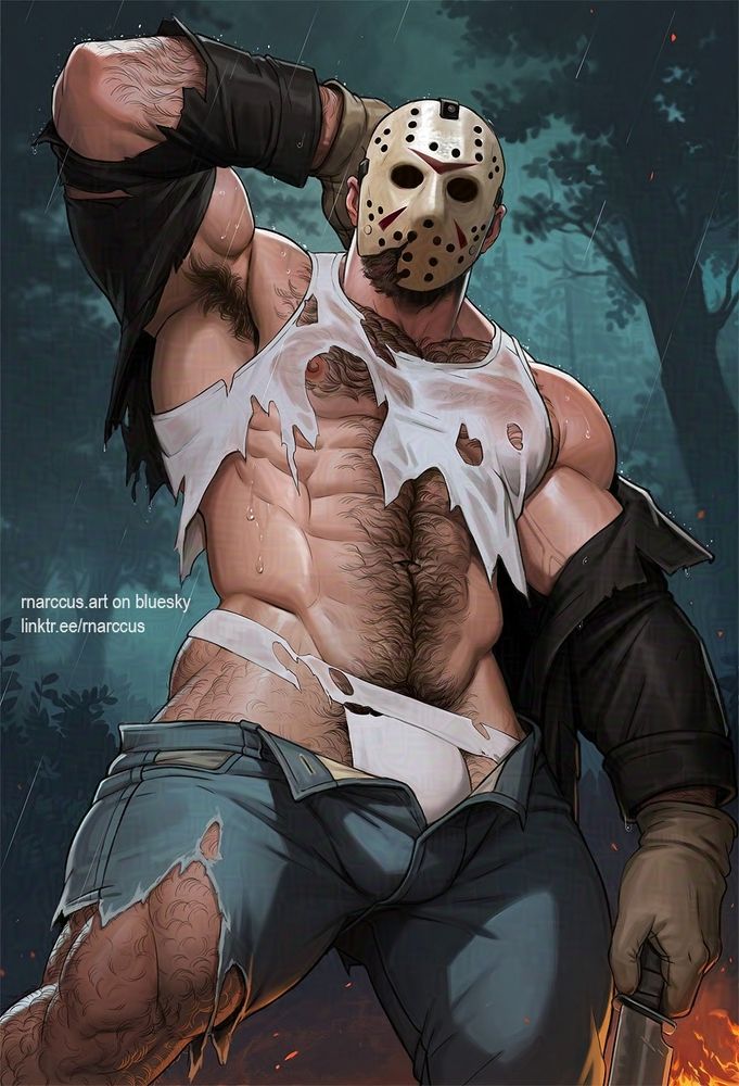 a digital illustration of jason voorhees