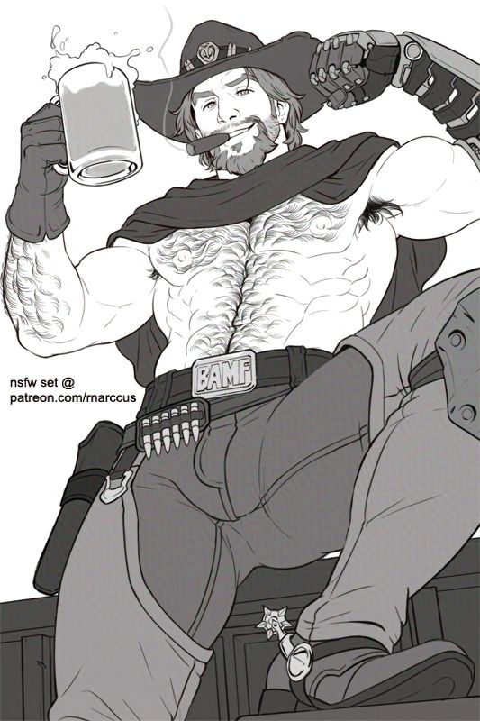 digital illustration of mccree/cassidy from overwatch