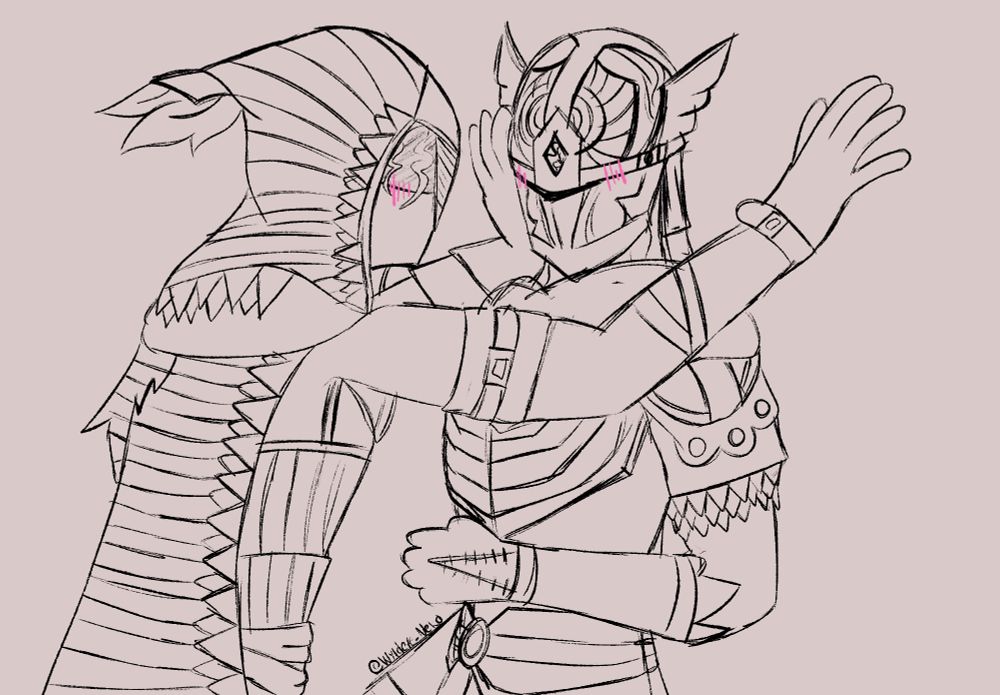 Ironeye pinning Wylder to a wall, both men blushing