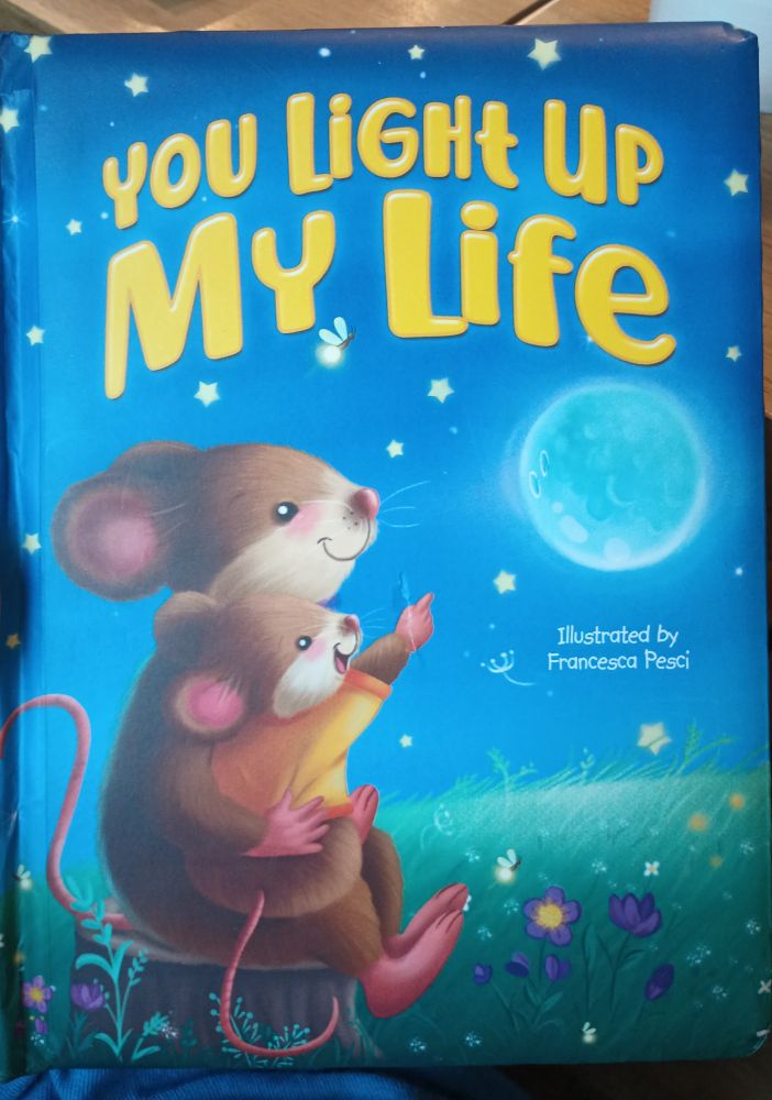 Book titled You light up my life with a mother mouse holding their child
