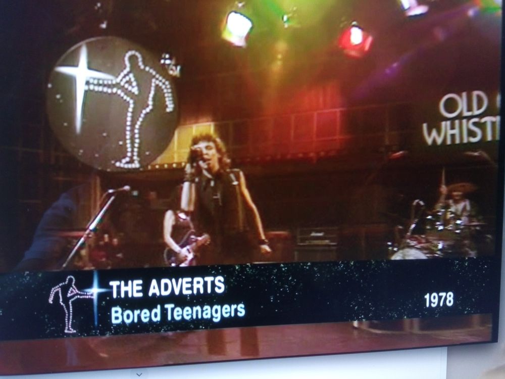 Screenshot of The Adverts appearing on the TV programme the Old Grey Whistle Test in 1978