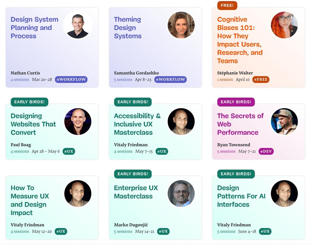 An overview of some of the Smashing Workshop on the Smashing website. 
