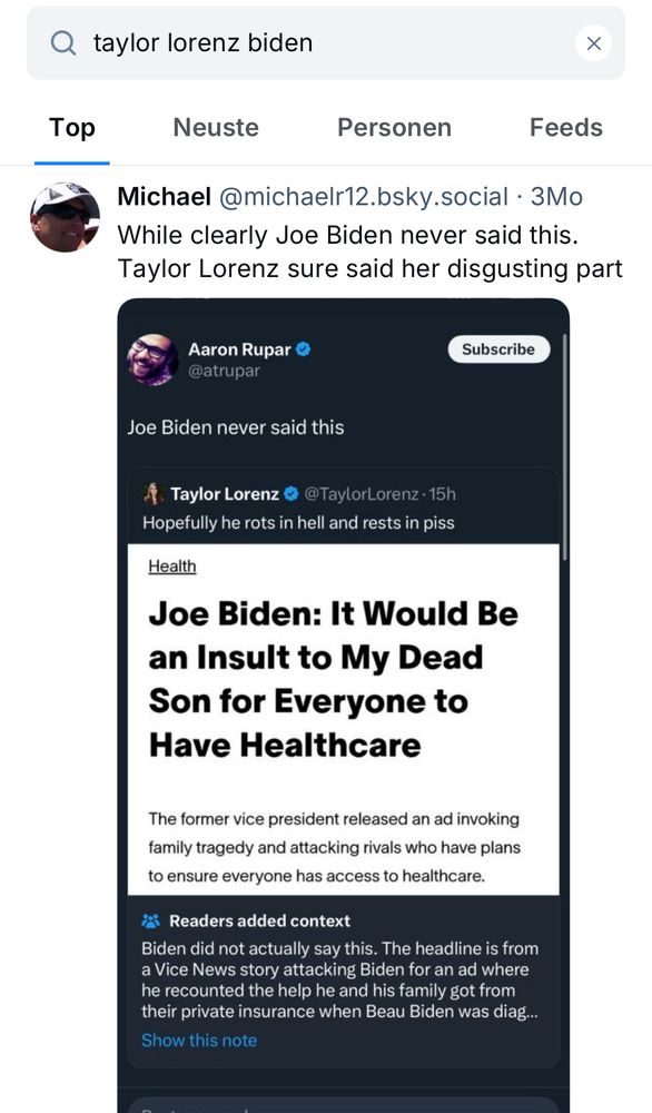 Screenshot of Taylor Lorenz‘ disgusting tweet after President Biden‘s cancer diagnosis was public