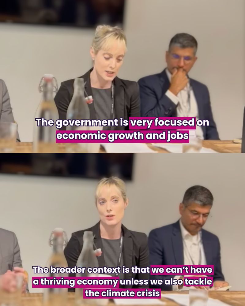The gov is very focused on economic growth and jobs. But we can't have a thriving economy unless we also tackle the climate crisis.
