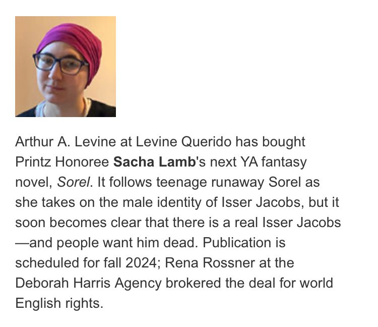 Rights report for SOREL by Sacha Lamb, Levine Querido 2024
