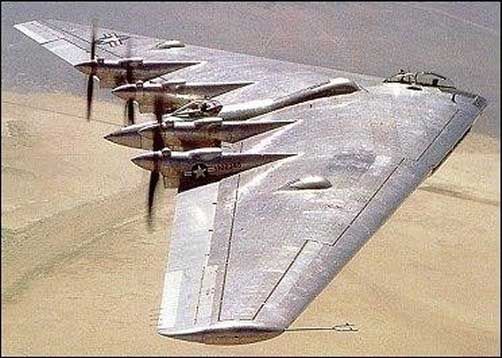 A Northrup YB-35 a piston powered flying wing bomber