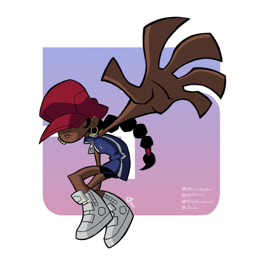 Numbuh 5 from KND with her hand close to the camera, showing 5 fingers up.