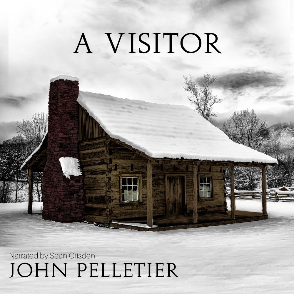 Book cover for audiobook edition of A Visitor.
Written by John Pelletier and narrated by Sean Crisden