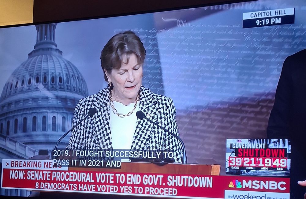 On no...

Eight Moderate Senate Democrats caved and voted YES on CR to end shutdown...

I'm sure Trump is doing a victory dance at Mar-A-Lago...