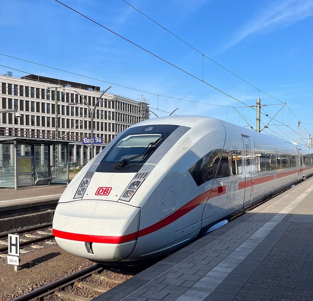A German railways train with DB on the front