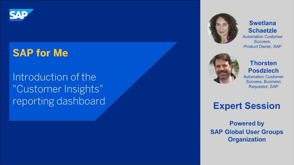 "Customer Insights" reporting dashboard in SAP for Me