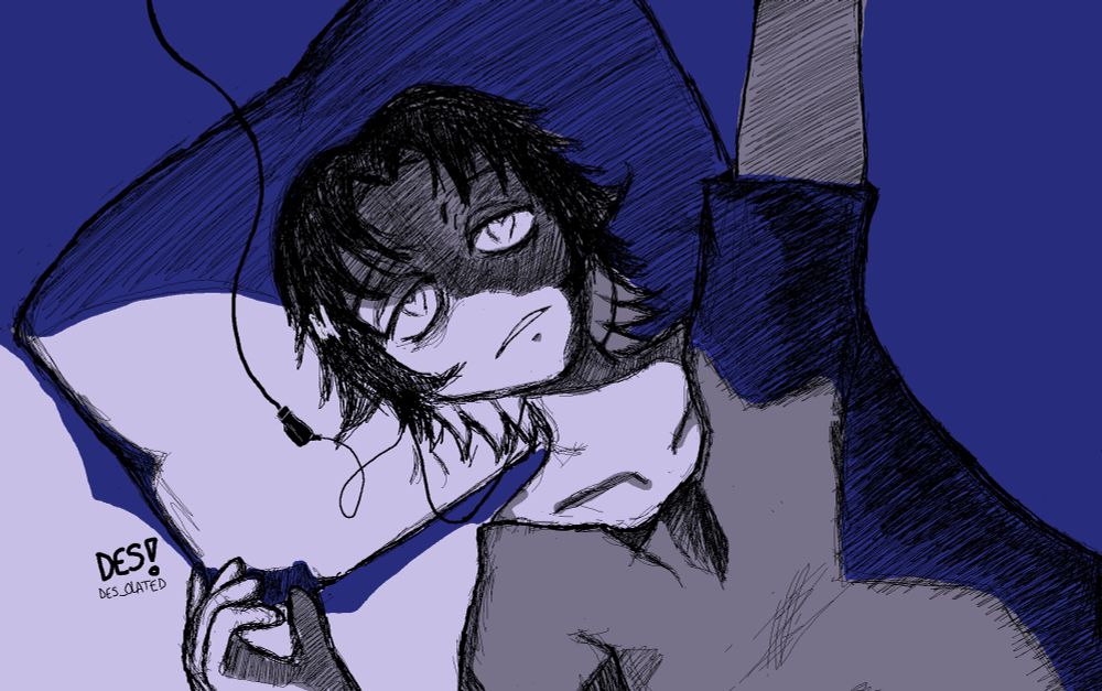 That one scene in Evangelion where shinji is laying in bed while listening to a Walkman but it’s Fan Reese