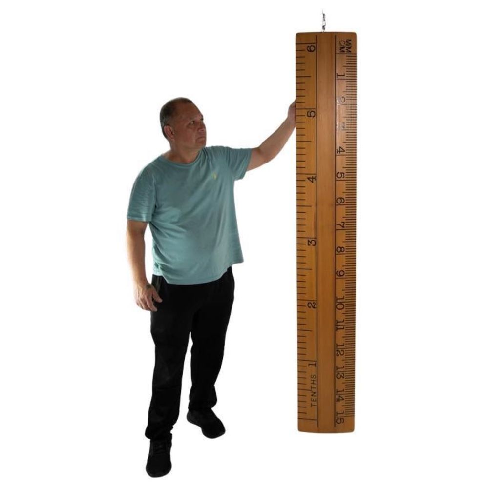 a scaled up 6 foot ruler taller than an adult man