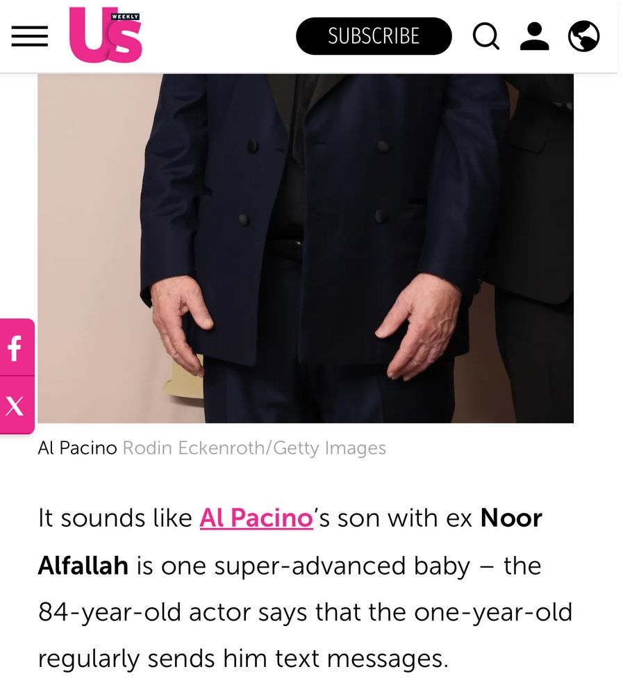 Al Pacino’s one year old son definitely has the dexterity and command over the English language to communicate via text message. 