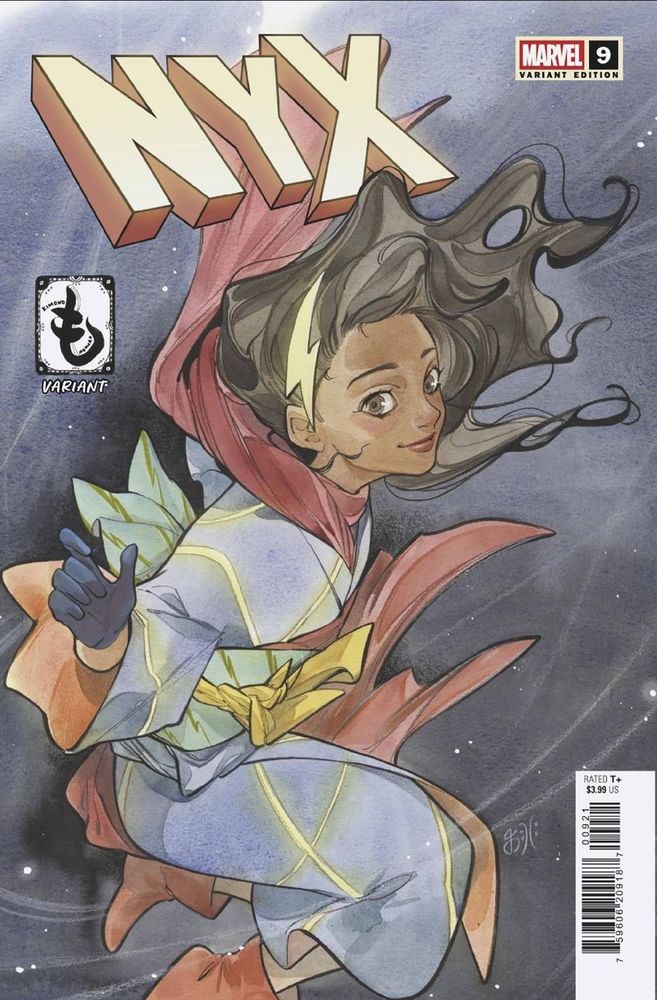 Cover for Marvel's NYX #9 kimono variant by Peach Momoko featuring Ms. Marvel. 
