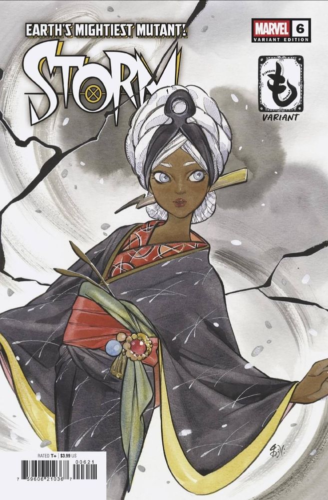 Cover for Marvel's Storm #6 kimono variant by Peach Momoko featuring Storm.
