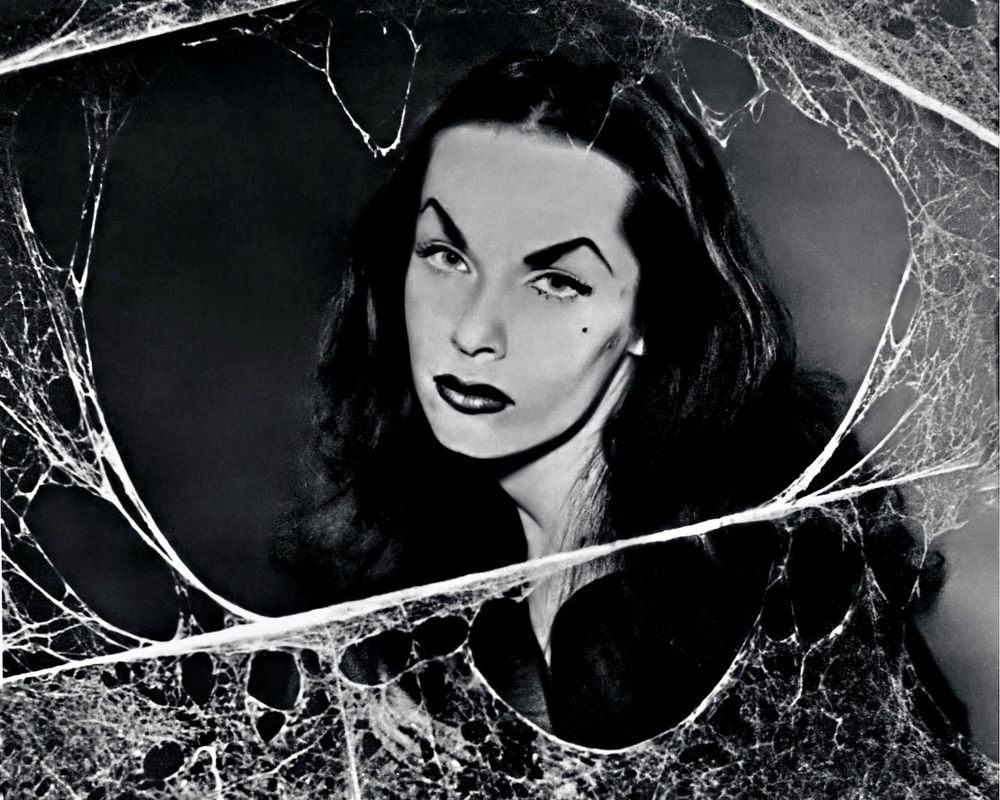 Maila Nurmi in costume as Vampira. 