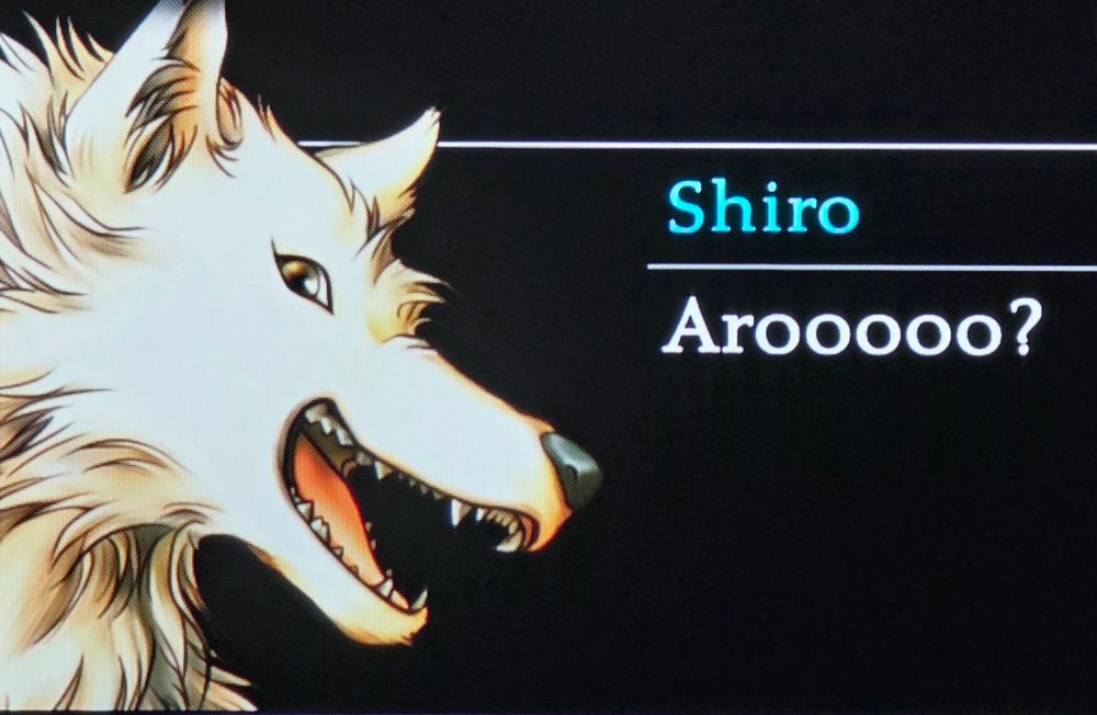 Shiro the wolf from Suikoden 2 Remastered asking the question on all our minds- "Arooooo?"