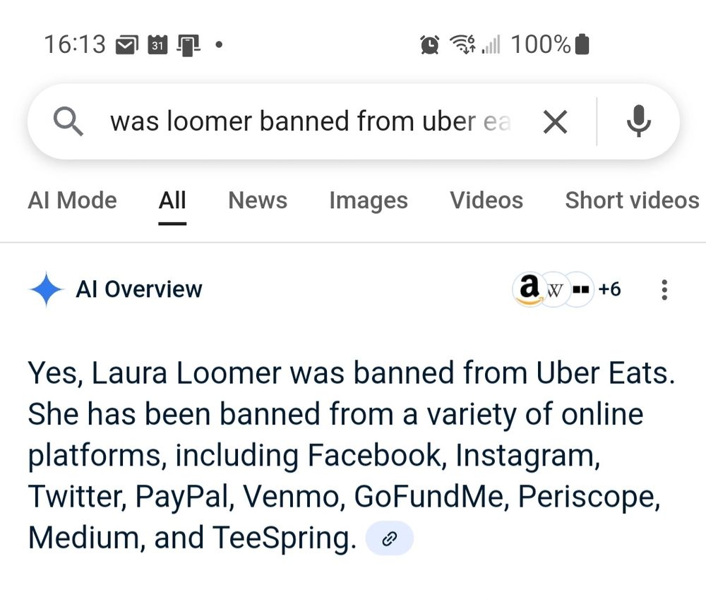 Laura Loomer was banned from Uber Eats, Facebook, Insta, PayPal, Venmo, GoFundMe, Periscopio, Médium and TeeSpring.