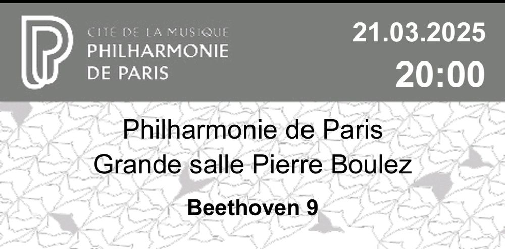 Ticket pour la 9e symphonie de Beethoven