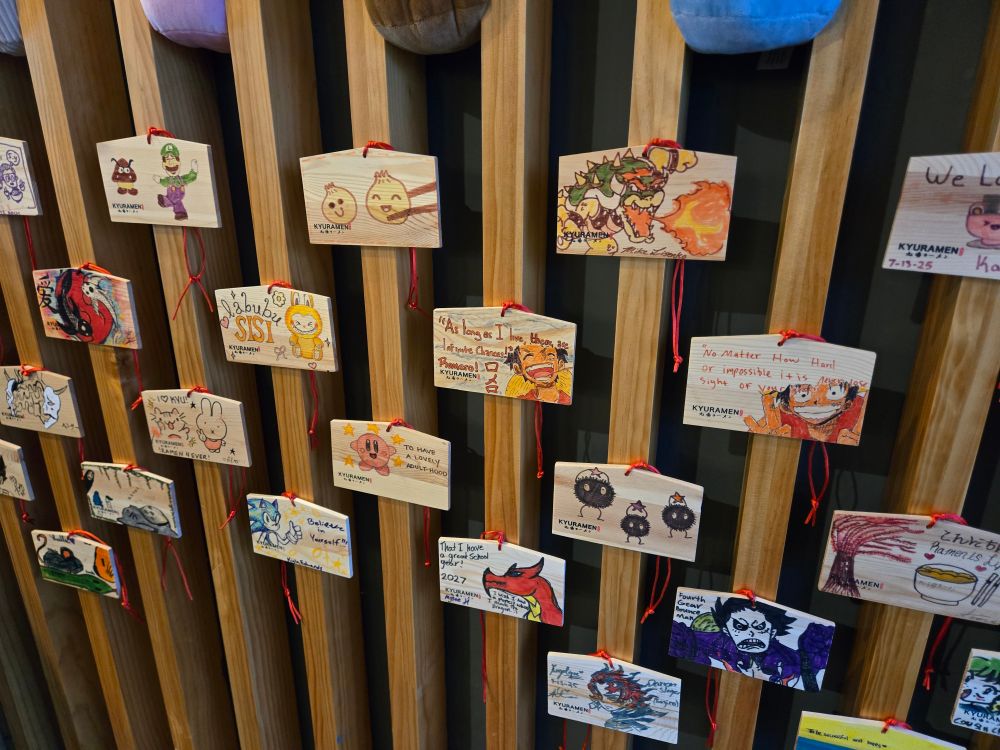 Bunch of designed wish plaques.