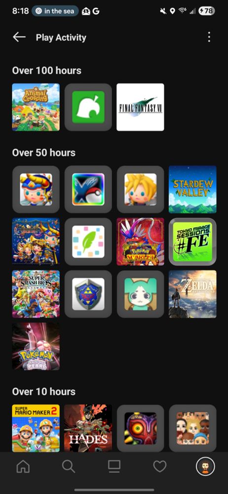 Nintendo played list.