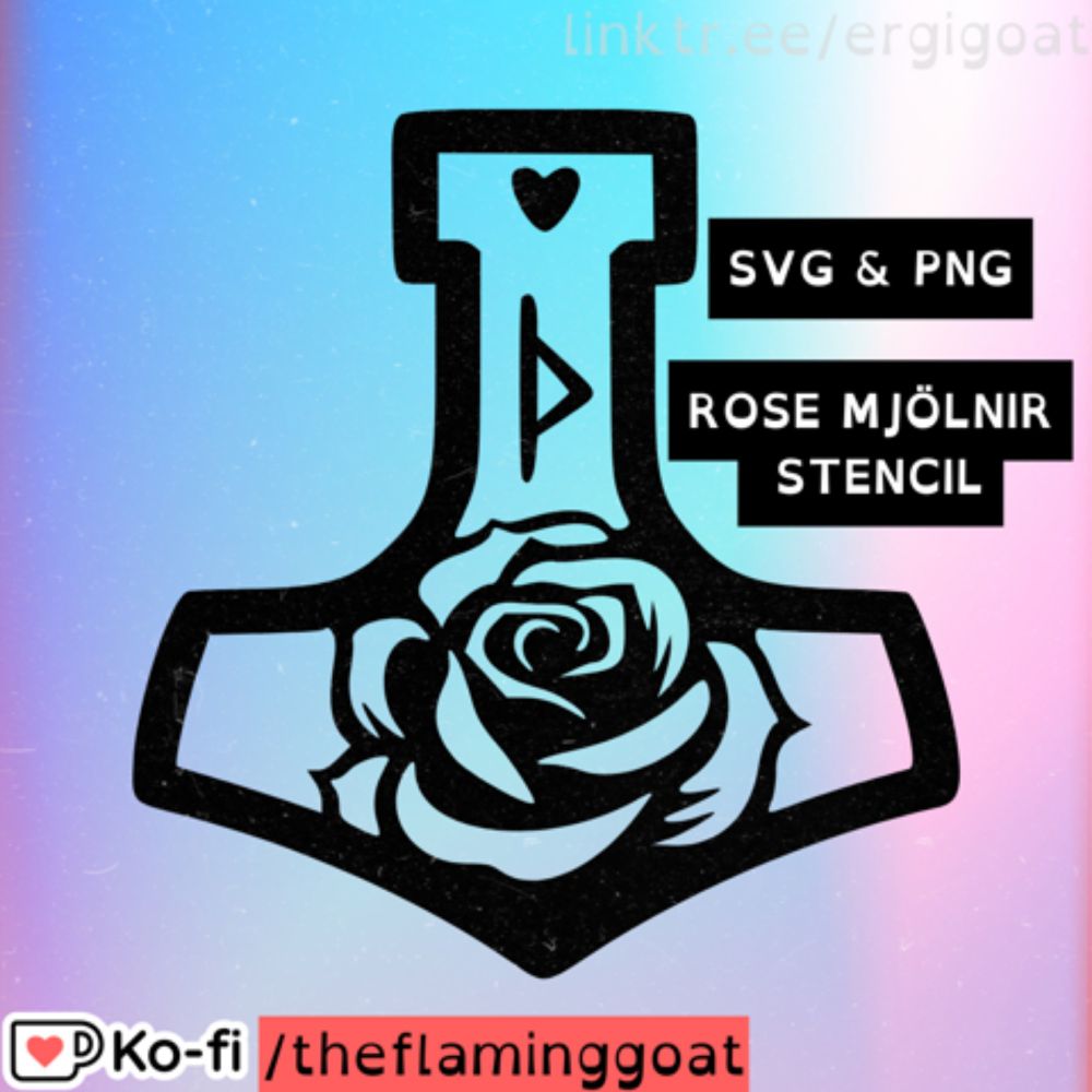 ROSE MJÖLNIR | SVG & PNG - Goat Laufeyjarson's Ko-fi Shop