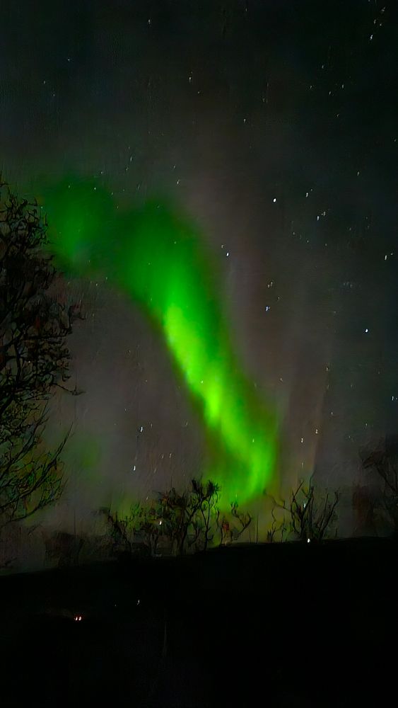 Nordlicht am Abendhimmel. 