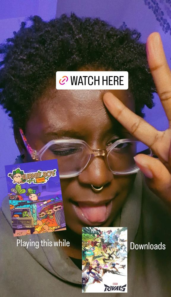 Promo pic of streamer saying what games they will play. Turnip Boy Robs a Bank then later playing Marvel Rivals.