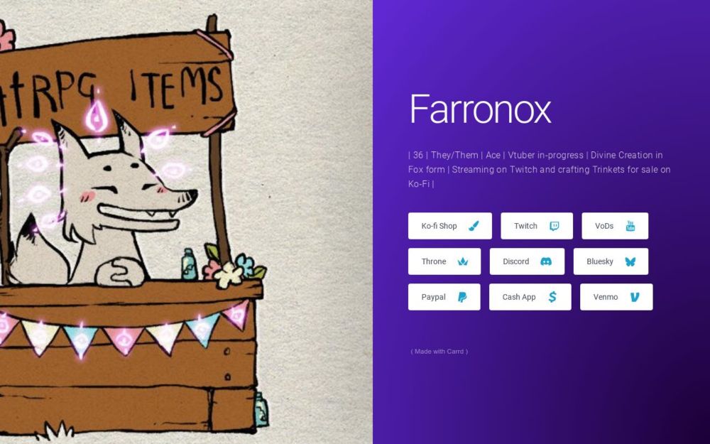 Farronox Socials + Pay Links