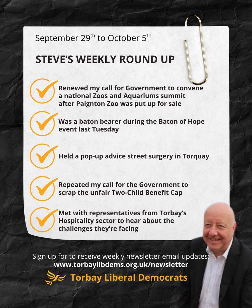 A graphic summarising some of the things Steve was working on last week. 