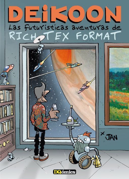 Portada del álbum Deikoon de Jan, el primero de la trilogía Las futurísticas aventuras de Rich Tex Format.