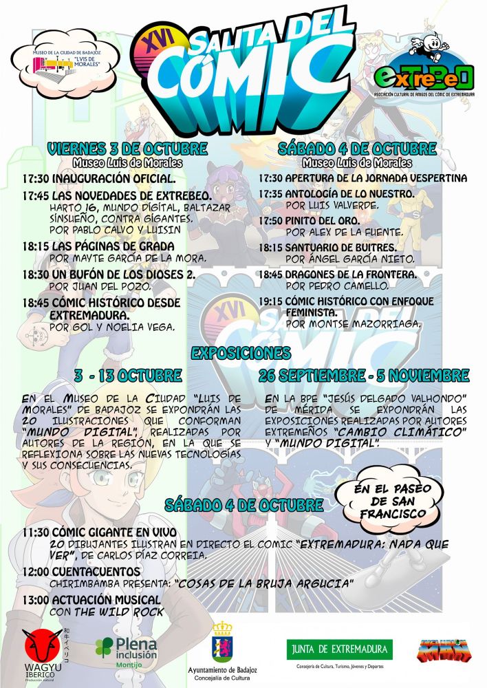 Programa de actividades de la XVI Salita del cómic de Extremadura