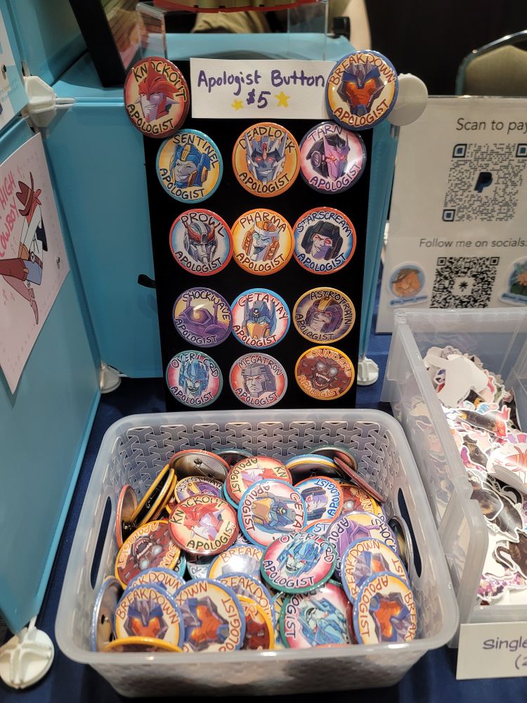 Transformers apologist buttons