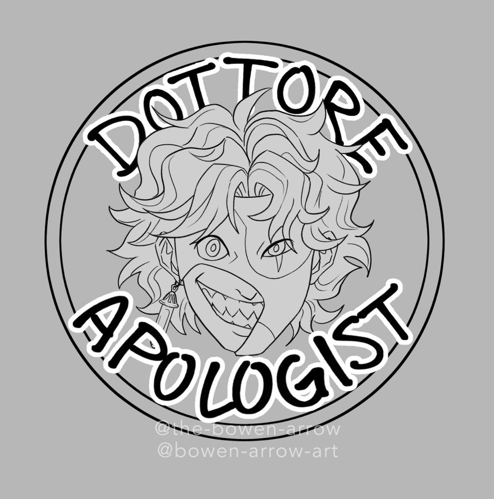 Circular Dottore Apologist sticker design from Genshin Impact
