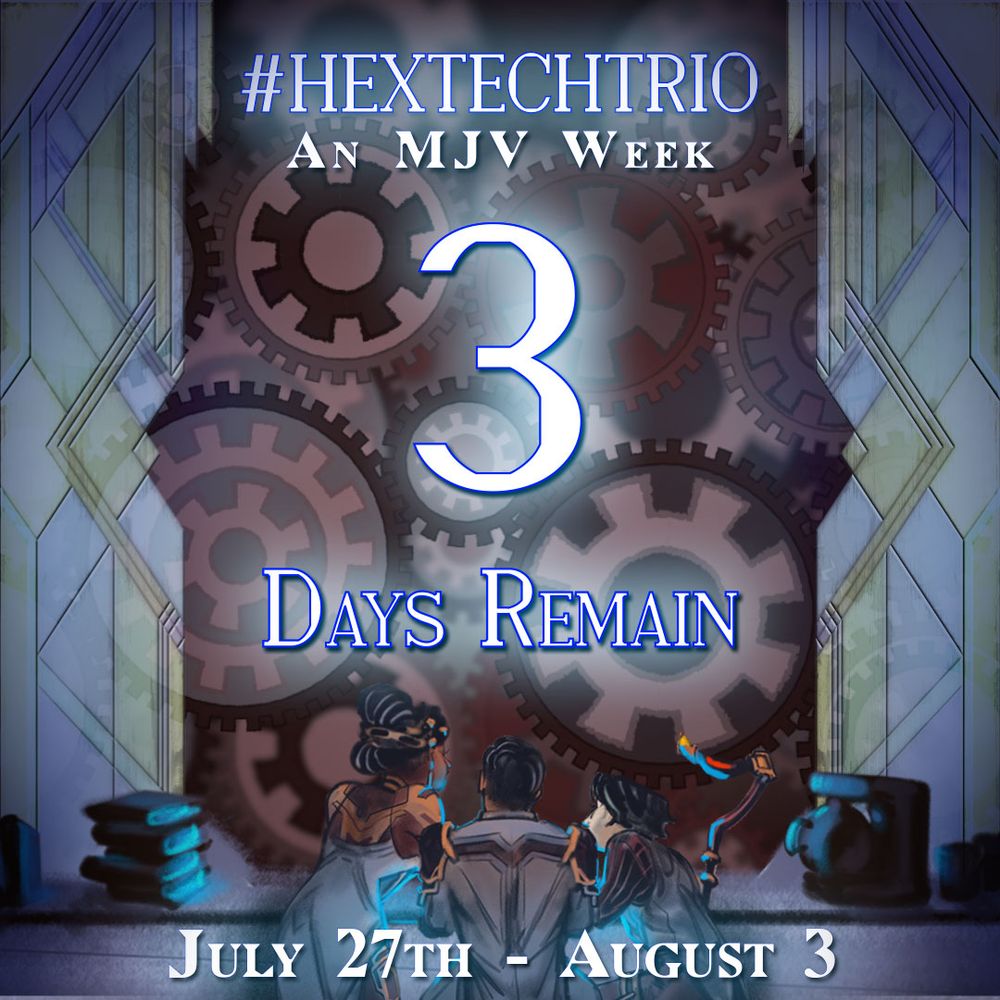 A drawn piece of Mel, Jayce and Viktor from Arcane, they're in the lab hunched over something glowing.
Above the characters it reads "3 days remain"
Under the characters, the dates July 27th-August 3