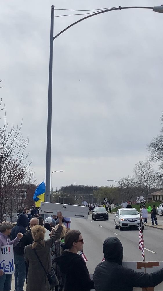 March 22, 2025 Tesla Takedown protest, State Line road, Kansas City.