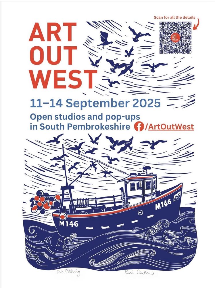This year’s Open studio guide with the Lino cut of a fishing boat on the cover 